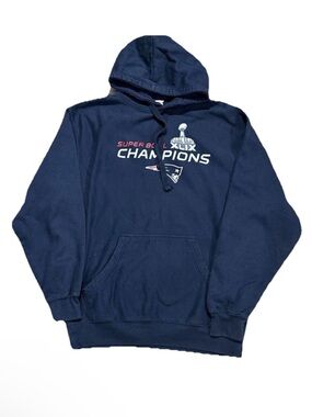 New England Patriots NFL Super Bowl Champions XLIX Men's Navy Hoodie Large
